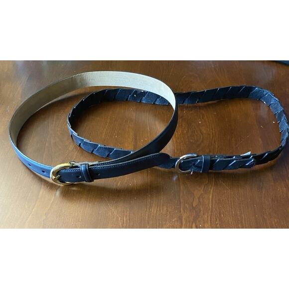 Talbots Accessories - Women's Belts 2 Black Leather TALBOTS & HINGE 1" Thick for Trousers & Pant S / M